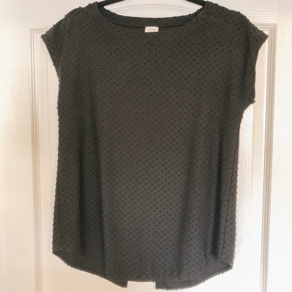 Aritzia Wilfred black Swiss dot Blouse